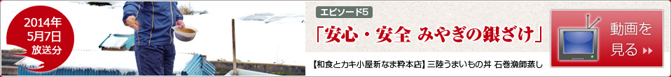 [エピソード5]安心・安全　みやぎの銀ざけ【和食とカキ小屋 新なま粋 本店】三陸うまいもの丼 石巻漁師蒸し